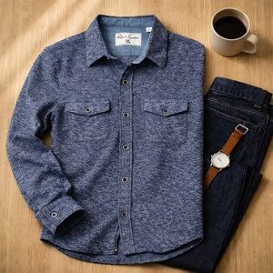 Robert Graham Maxwell Knit Chambray Button Down | Quiet Luxury | M